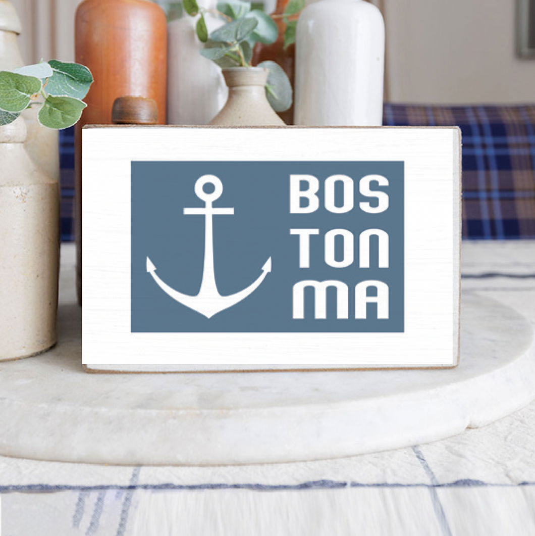 Boston Anchor Decorative Wooden Block