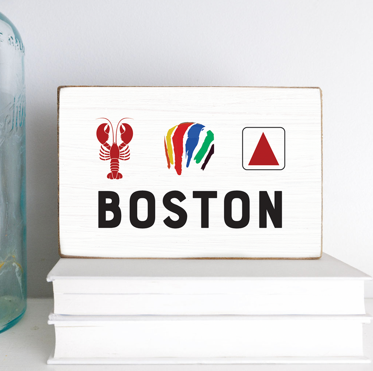 Boston Icons Decorative Wooden Block