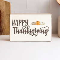 Happy Thanksgiving Wood Block