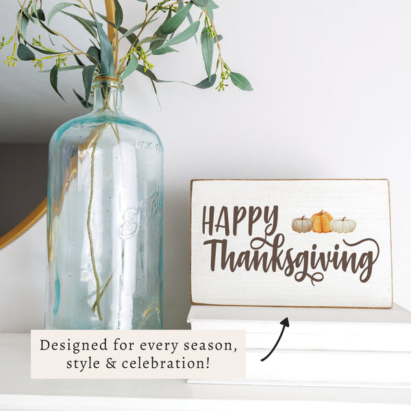Happy Thanksgiving Block Sign