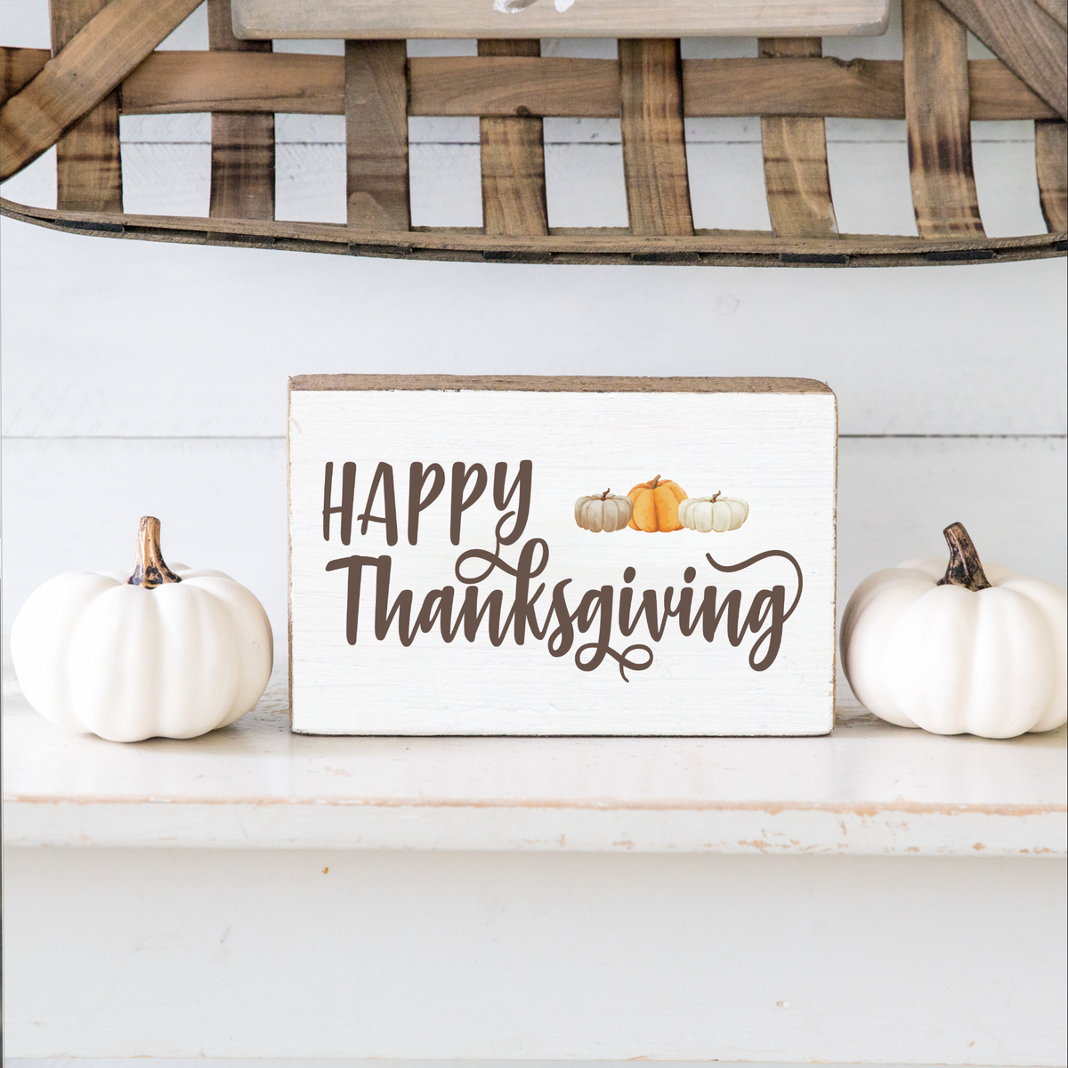 Happy Thanksgiving Wood Block