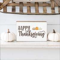 Happy Thanksgiving Wood Block