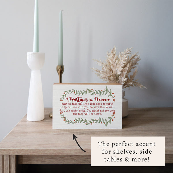 Christmas In Heaven Block Sign