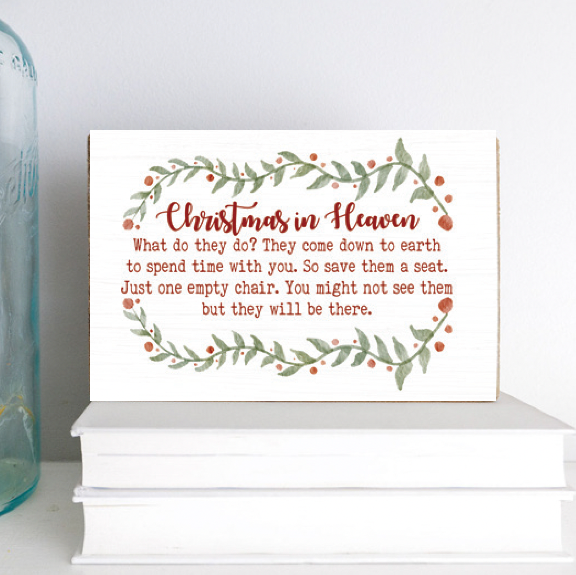 Christmas In Heaven Decorative Wooden Block