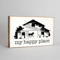 Barn My Happy Place Block Sign
