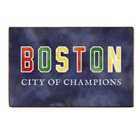 Boston City of Champions Wood Block