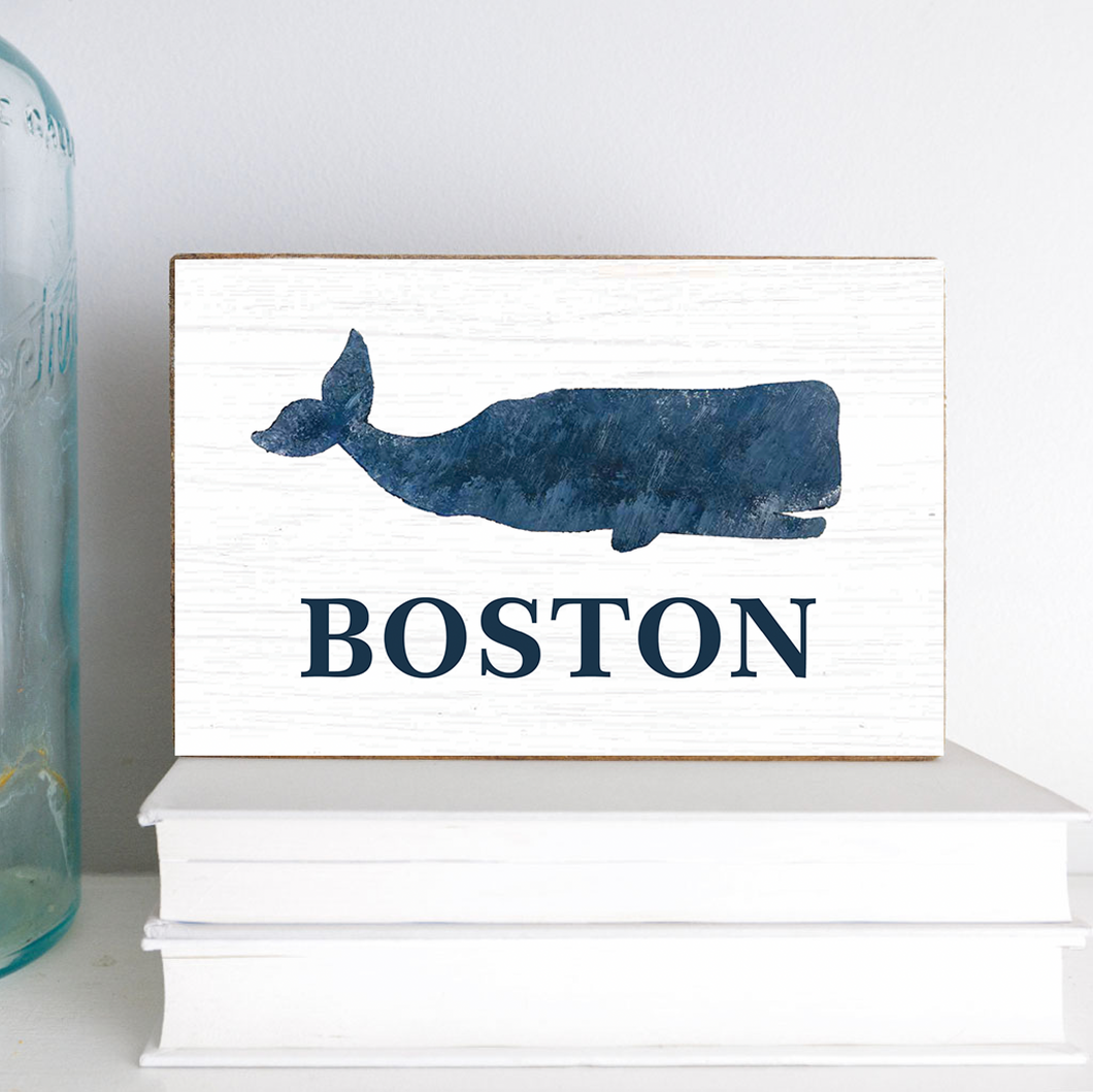 Personalized Whale Decorative Wooden Block