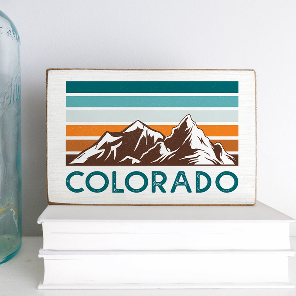 Colorado Mountains Block Sign
