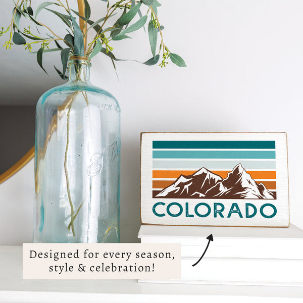 Colorado Mountains Block Sign