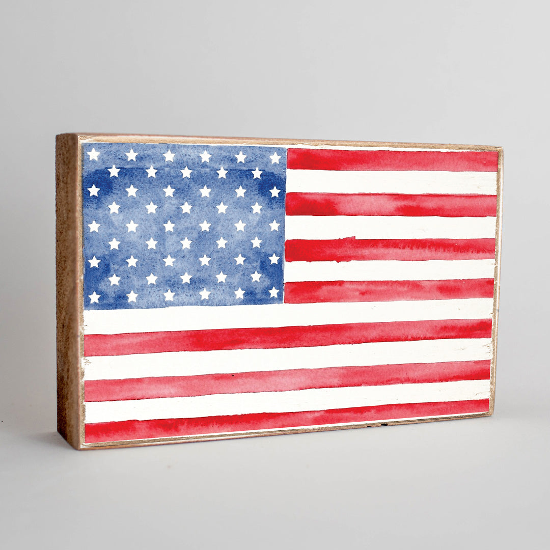 Watercolor Flag XL Block Sign