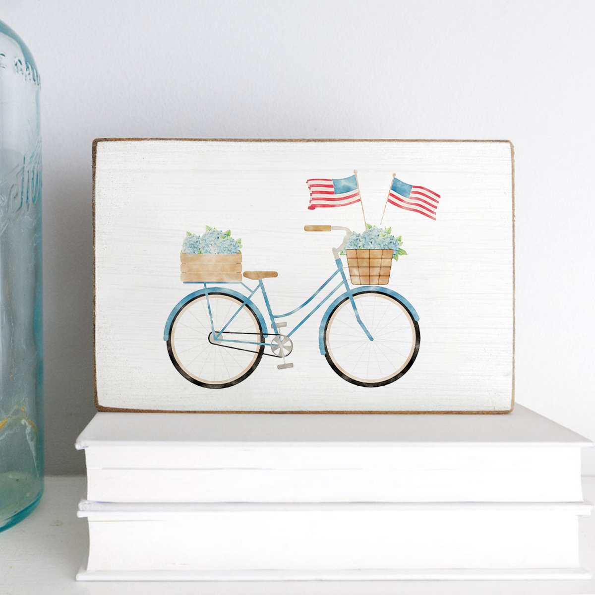 Patriotic Pedals XL Decorative Wooden Block