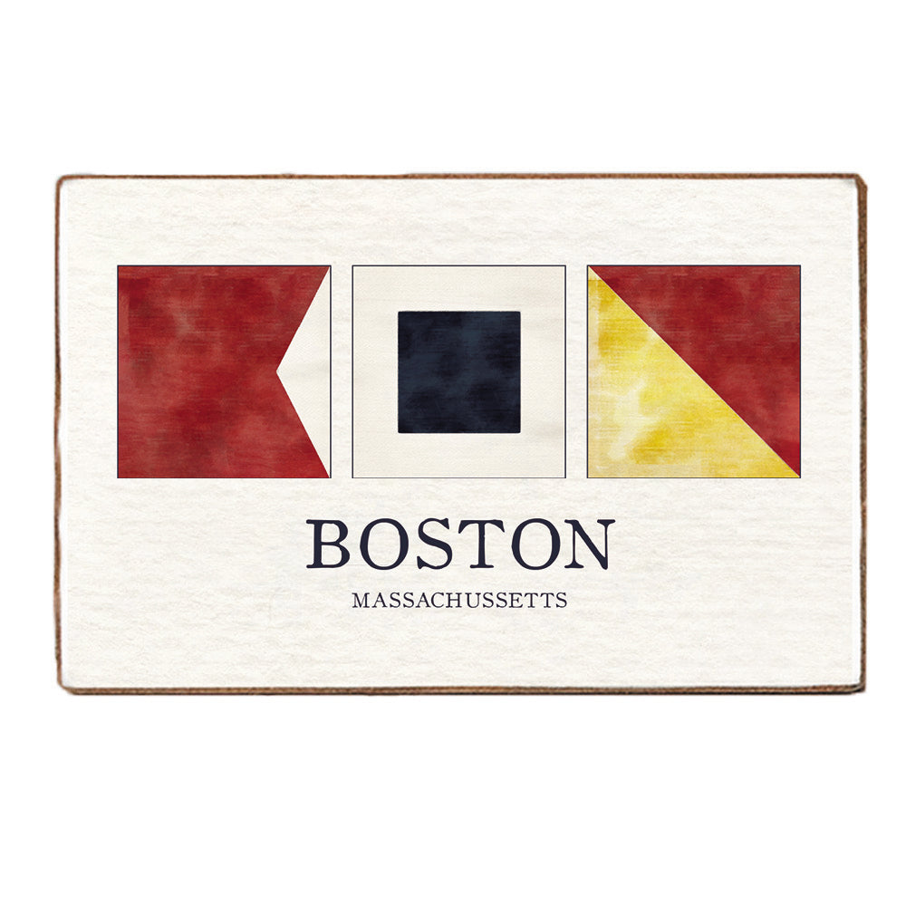 Boston Nautical Letters Wood Block