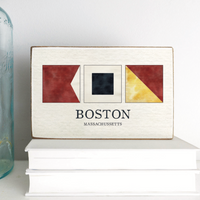 Boston Nautical Letters Wood Block