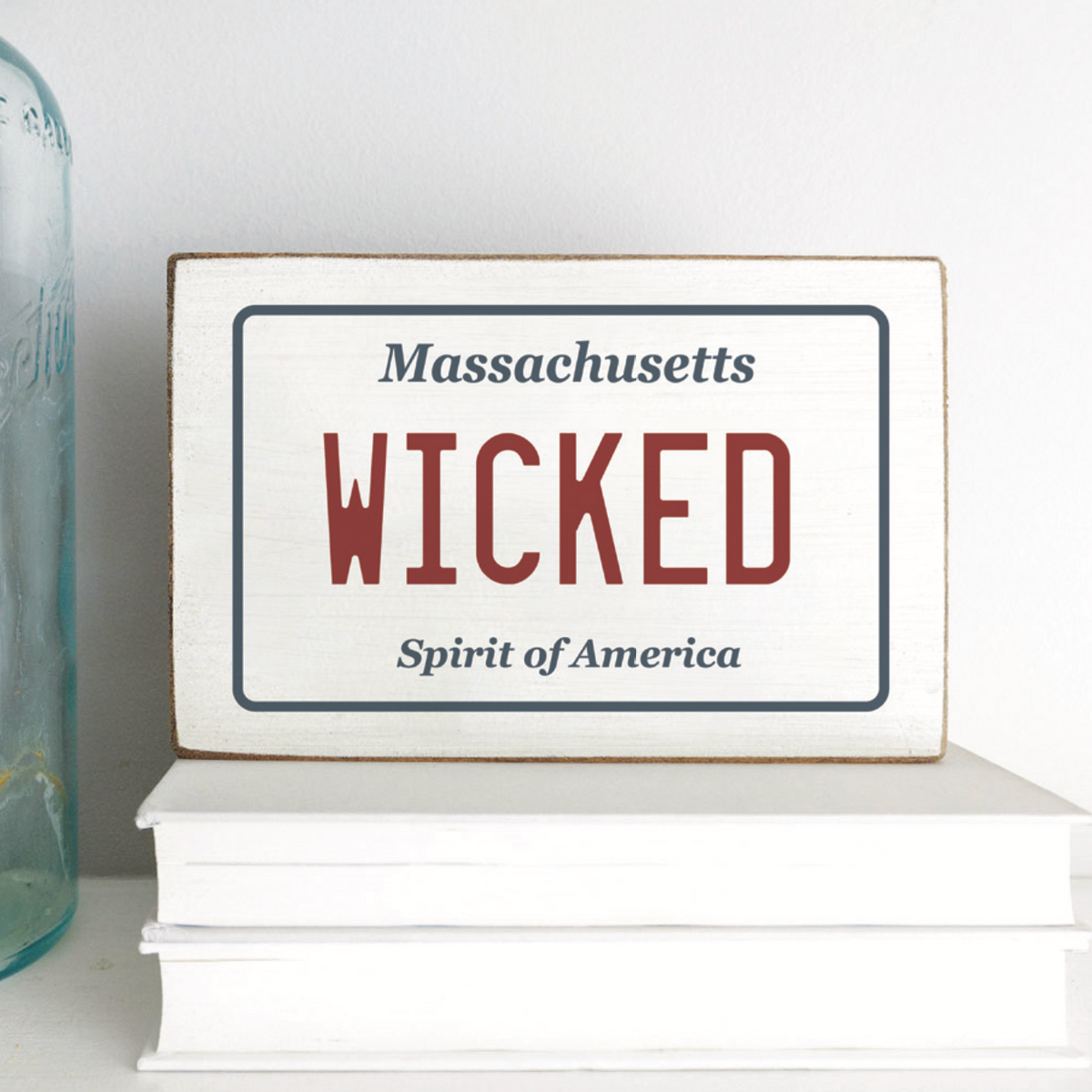 Wicked License Plate Decorative Wooden Block