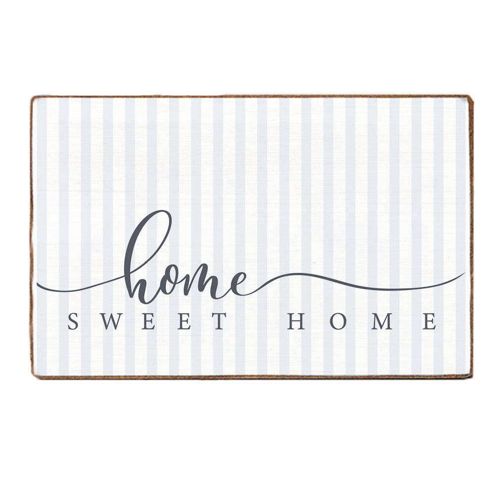 Blue and White Striped Home Sweet Home XL Block Sign