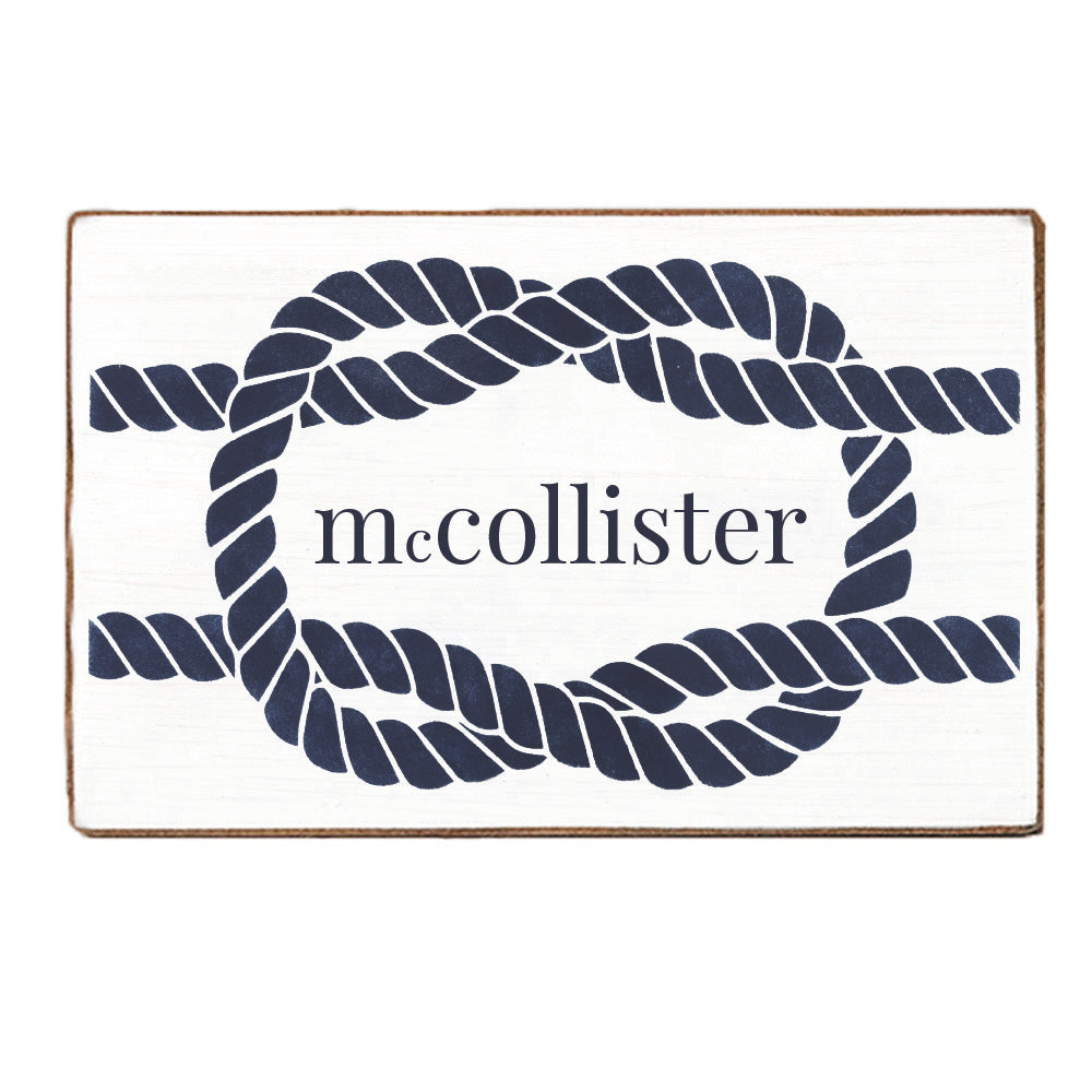 Rope Knot Personalized Wood Block