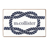 Rope Knot Personalized Wood Block