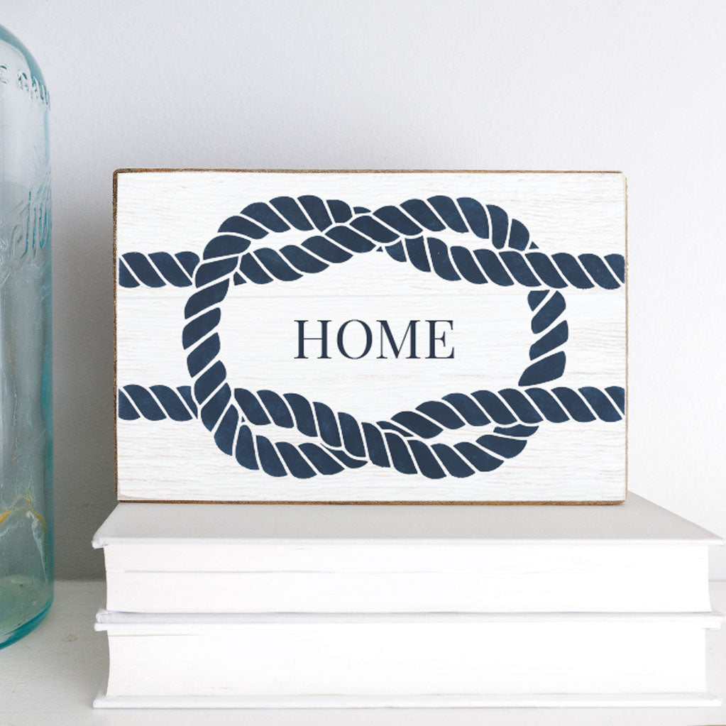 Rope Knot Personalized Wood Block