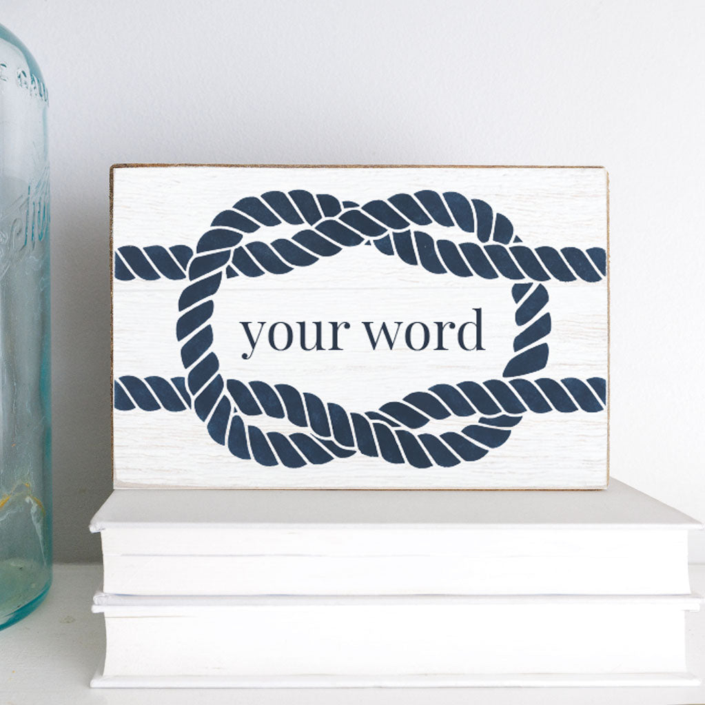 Rope Knot Personalized Wood Block