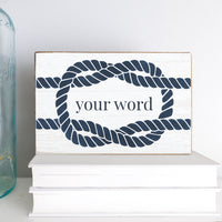 Rope Knot Personalized Wood Block