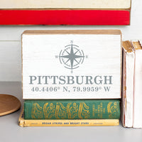 Compass + Coordinates Personalized XL Block Sign