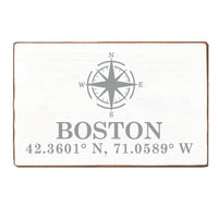 Compass + Coordinates Personalized XL Block Sign