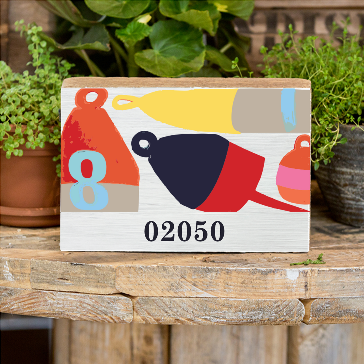Buoys Personalized Wood Block