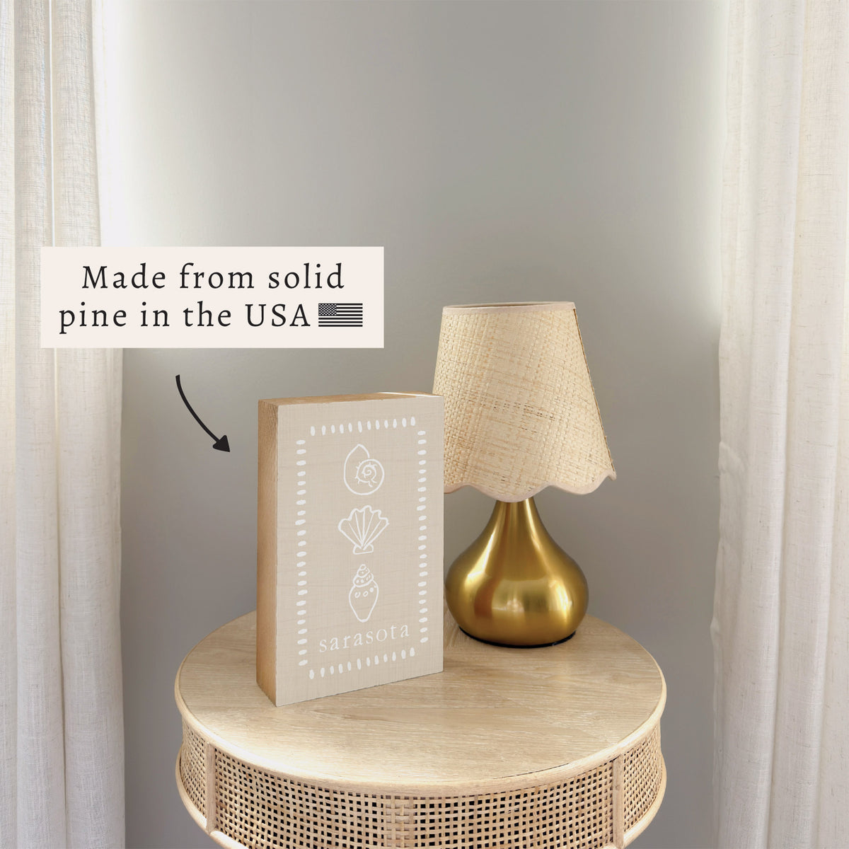 Neutral Shells Personalized Block Sign