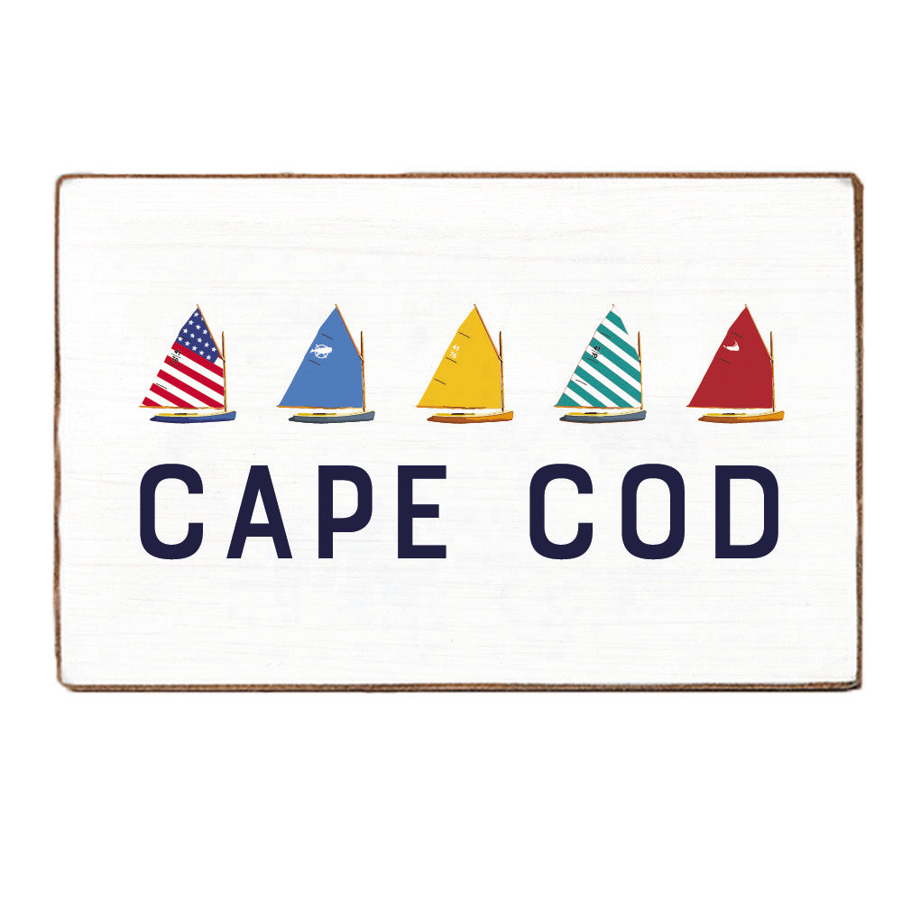 Cat Boats Personalized Wood Block