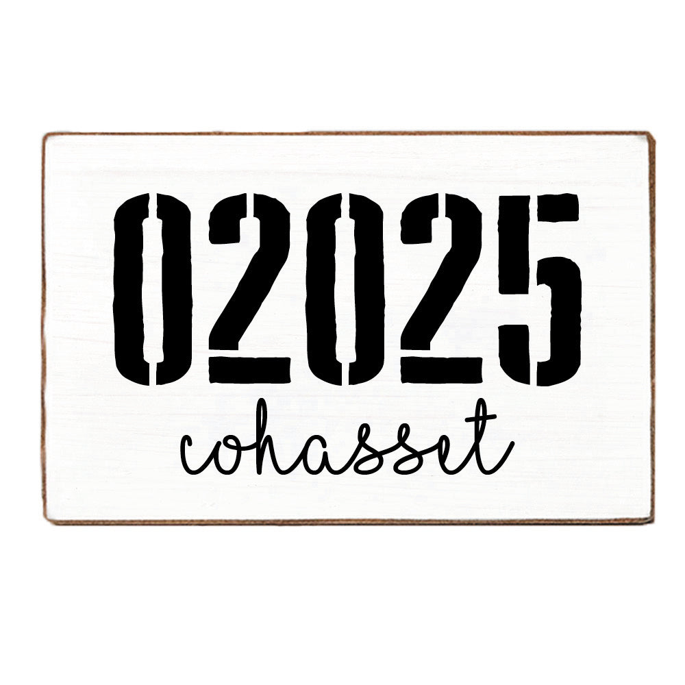 Zip Code & Town Personalized Wood Block