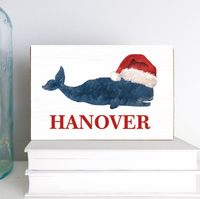 Santa Whale Personalized Block Sign