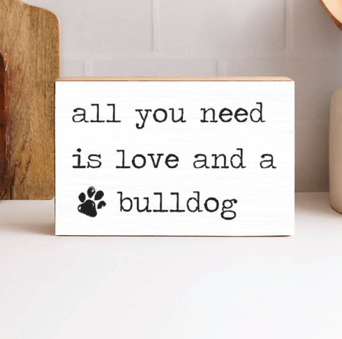 Personalized Love and a Dog Decorative Wooden Block