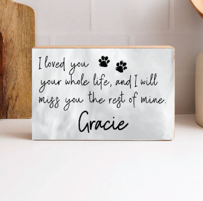 Personalized I Love and Miss You Decorative Wooden Block