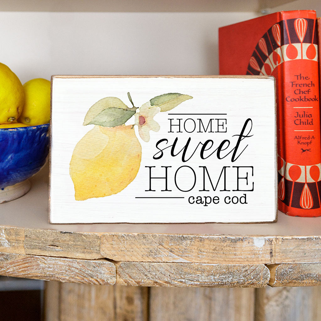 Personalized Lemon Home Sweet Home Decorative Wooden Block