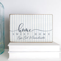 Home Sweet Home Striped Personalized Block Sign