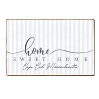 Home Sweet Home Striped Personalized Block Sign