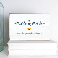 Rainbow Mrs & Mrs Personalized Wood Block