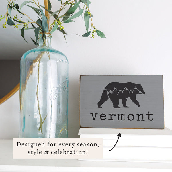 Mountain Bear Personalized Block Sign