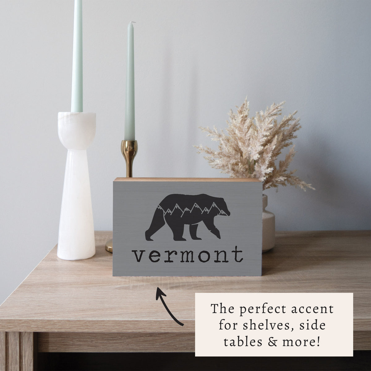 Mountain Bear Personalized Block Sign