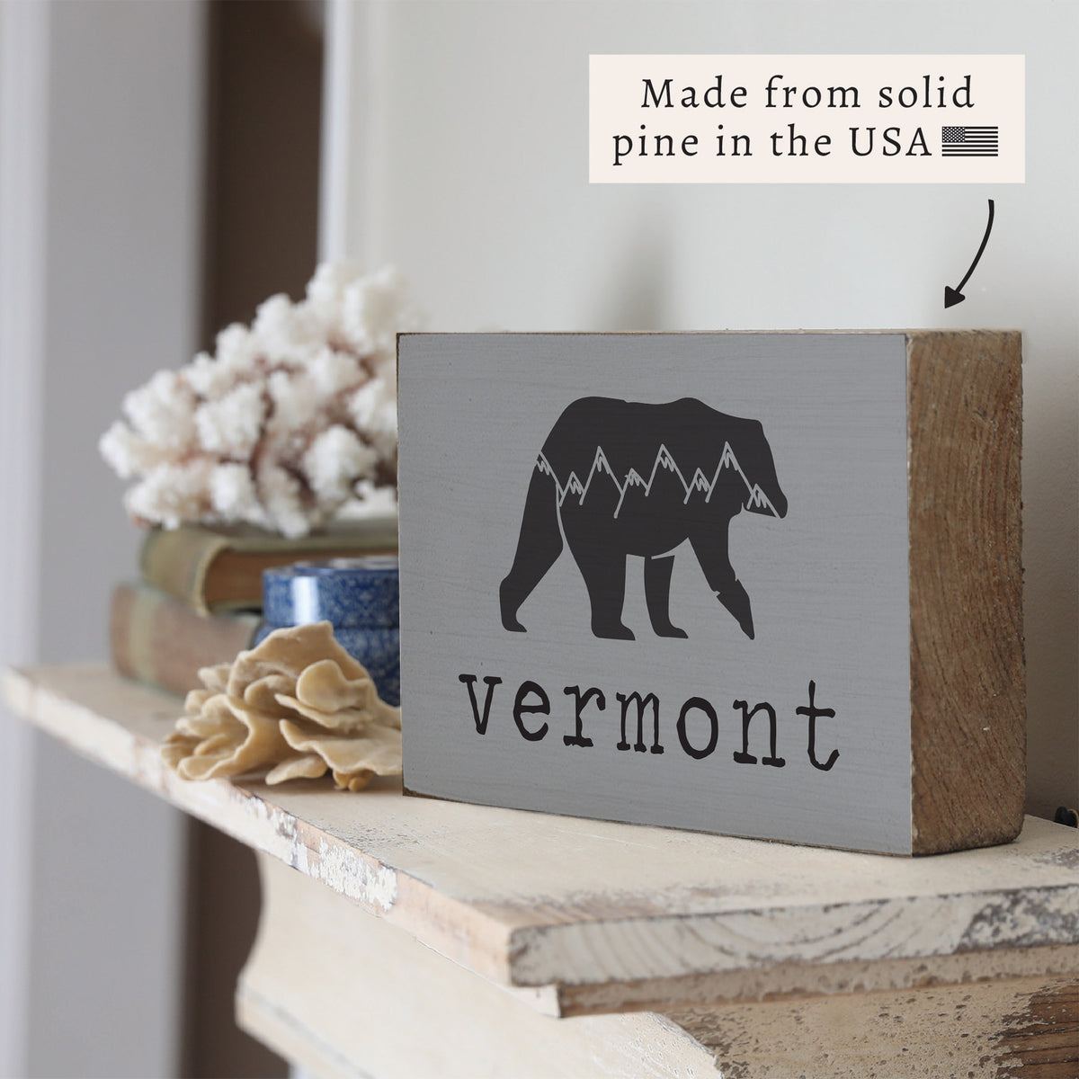 Mountain Bear Personalized Block Sign