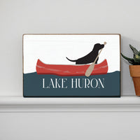 Black Lab Canoe Personalized XL Block Sign
