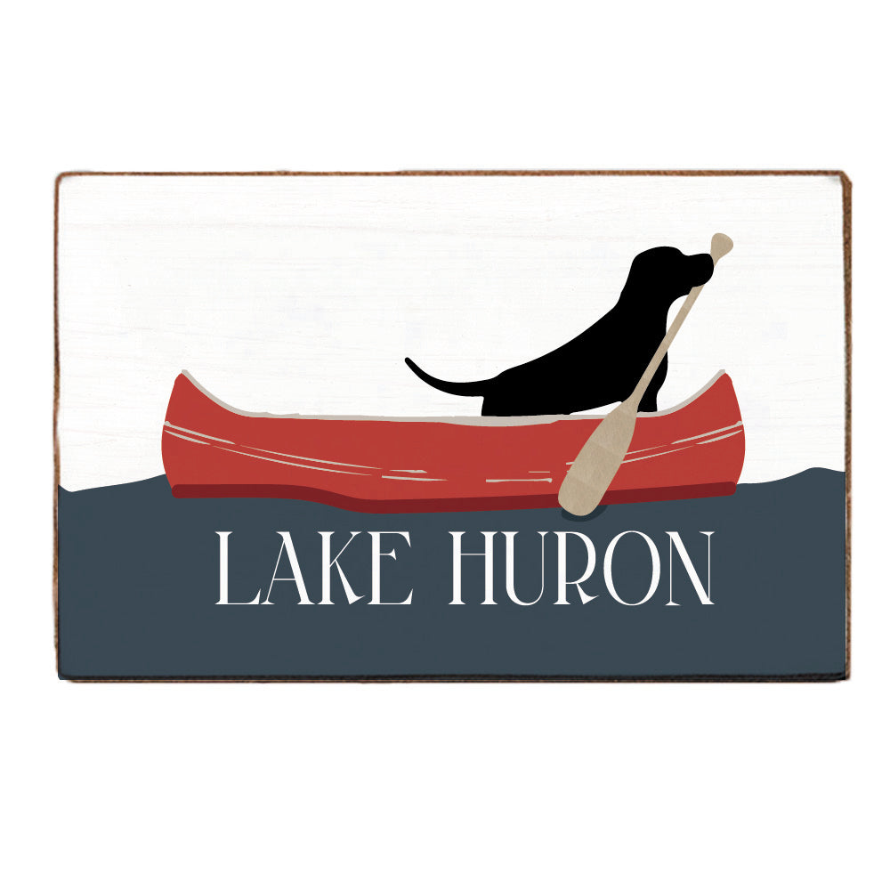 Black Lab Canoe Personalized XL Block Sign