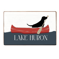 Black Lab Canoe Personalized XL Block Sign
