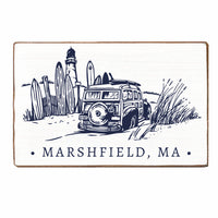 Dune Surf Van Personalized Wood Block