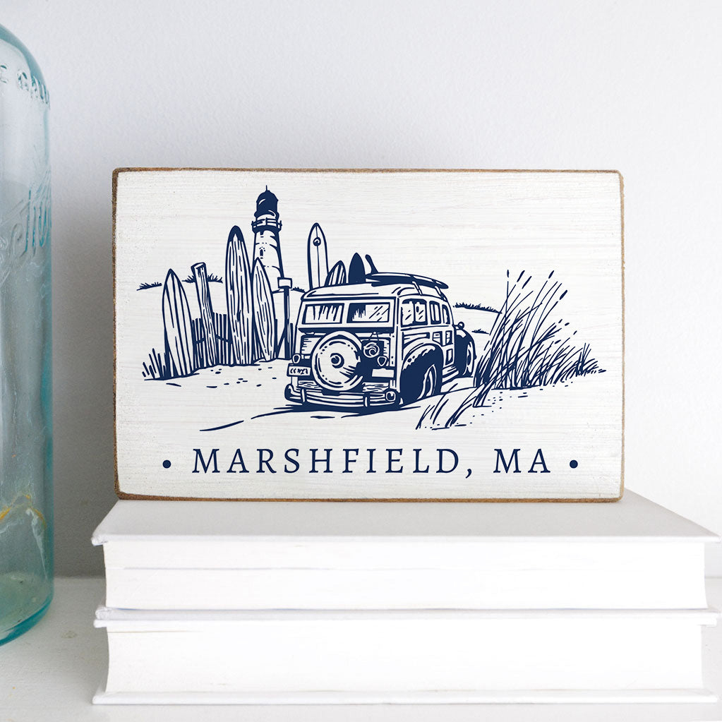 Dune Surf Van Personalized Wood Block