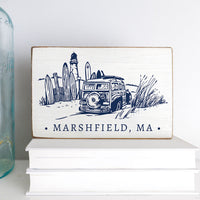 Dune Surf Van Personalized Wood Block