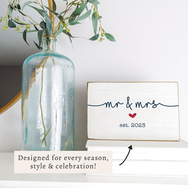 Mr & Mrs Personalized Block Sign