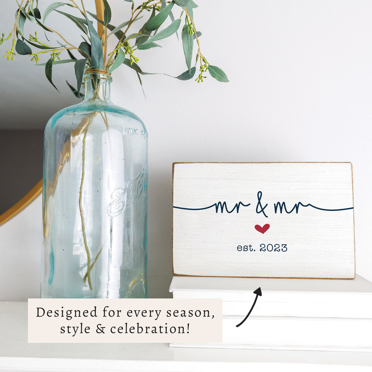 Mr & Mr Personalized Block Sign