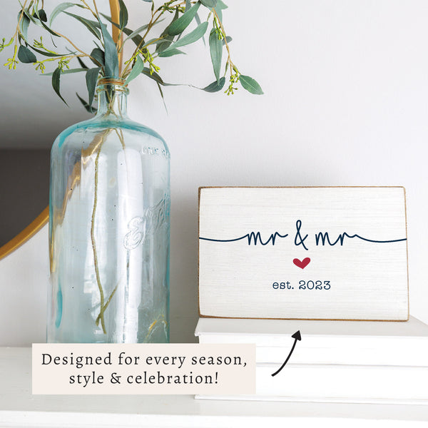Mr & Mr Personalized Block Sign