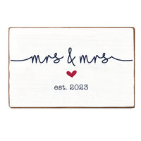 Mrs & Mrs Personalized Wood Block